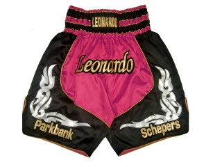 Shorts Boxe Anglaise Personnalisé : KNBSH-024-Rose-Noir